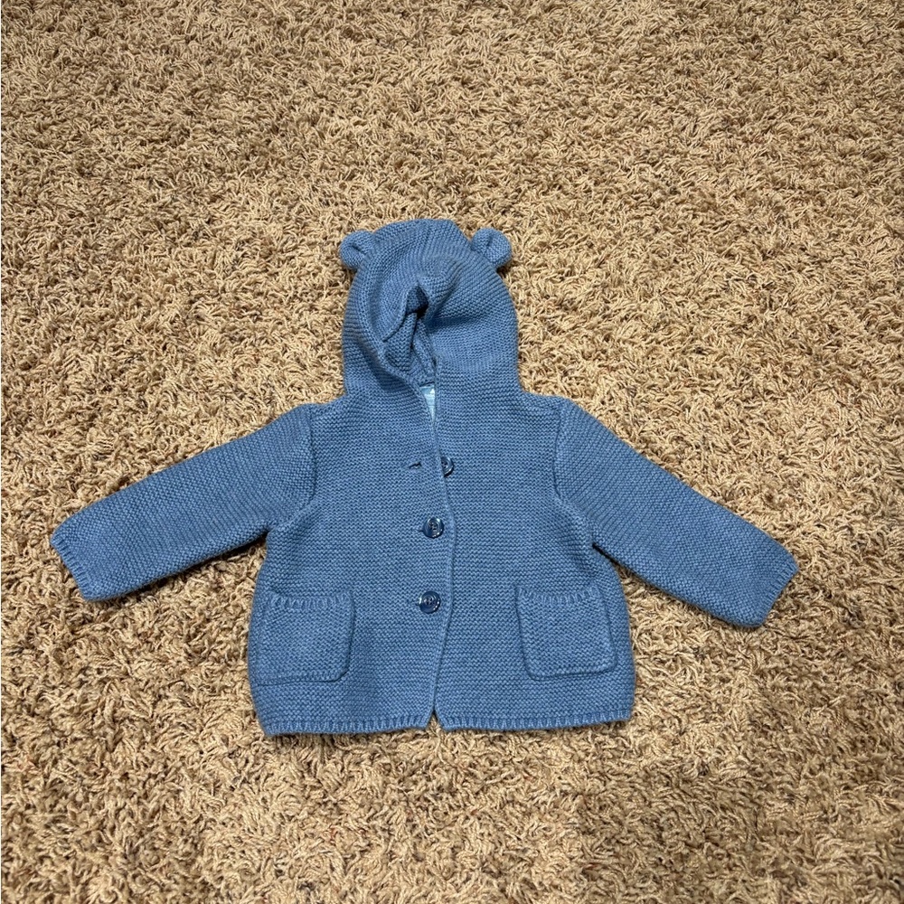 Baby Gap Adorable Blue Knit Baby Hoodie